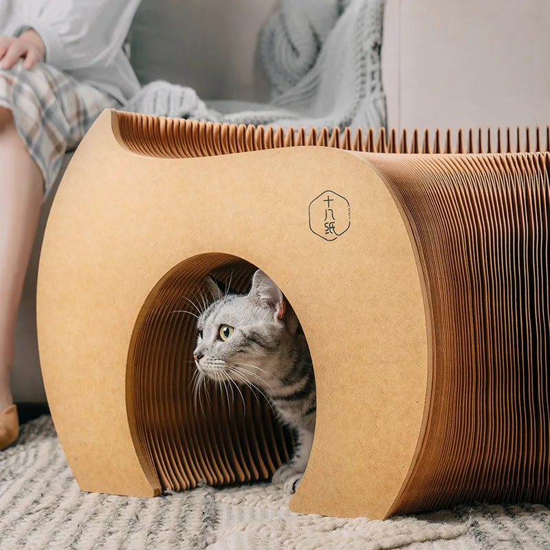 

Игрушечный стул для кошек, 2 в 1, складной, из крафт-бумаги