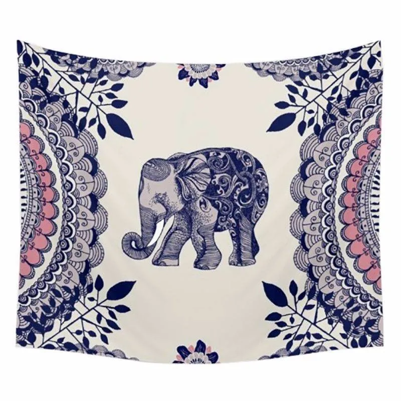 

Bohemia Mandala Blankets Tapestry Elephant Wall Hanging Blanket Dorm Home Decor Mandalas Beach Mat 150x130cm Bedspread Beach Mat