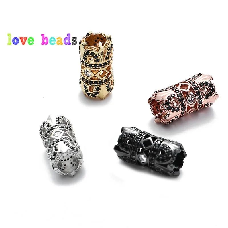 3 шт полых труб CZ Латунные Микро Проложить Белый кубический цирконий вставка