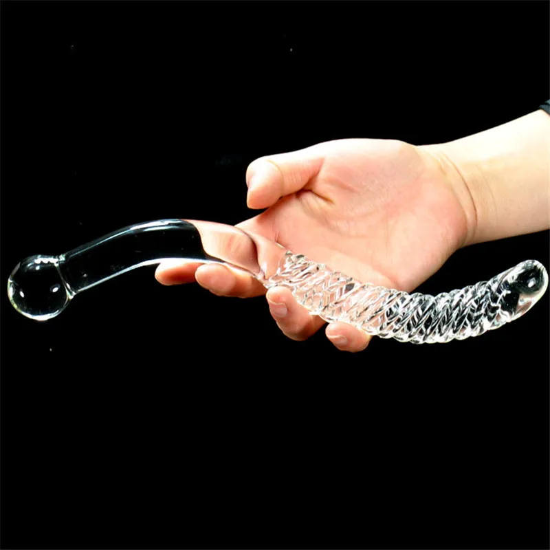 Большой длинный двойные бусины Кристалл Стекло фаллоимитатор искусственный