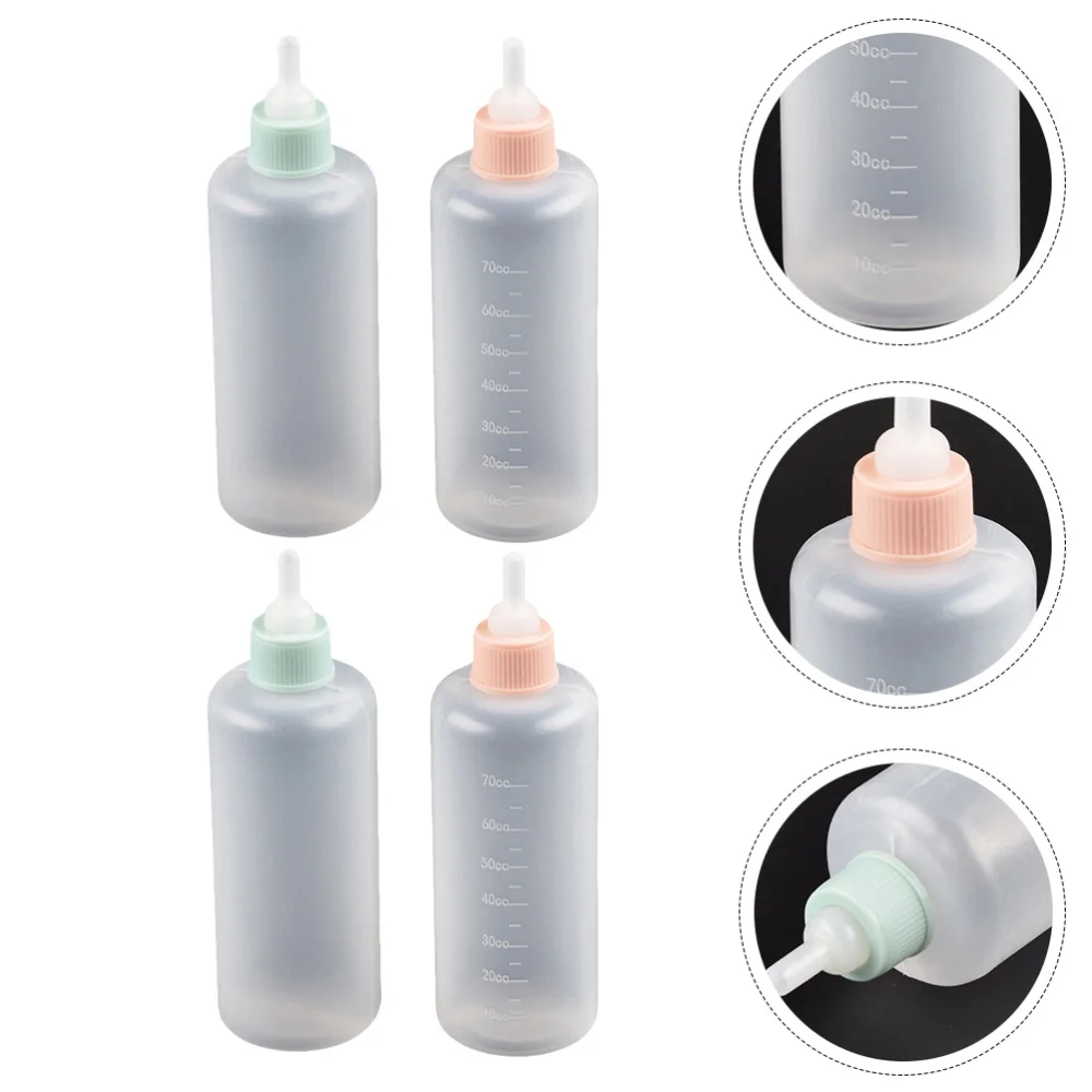 

4Pcs Pet Feeding Bottles Puppy Breeding Bottles Silicone Pacifier Bottles