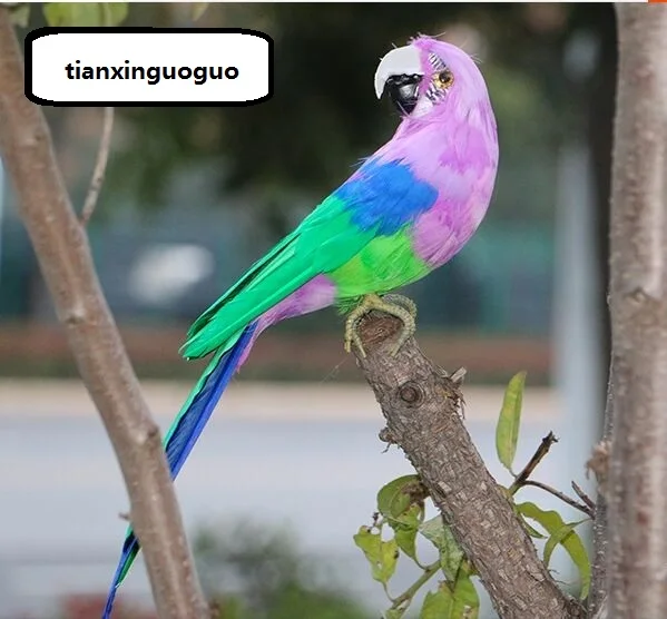 Новая модель фиолетового попугая из пенопласта и пера кукла попугай с отвернутой