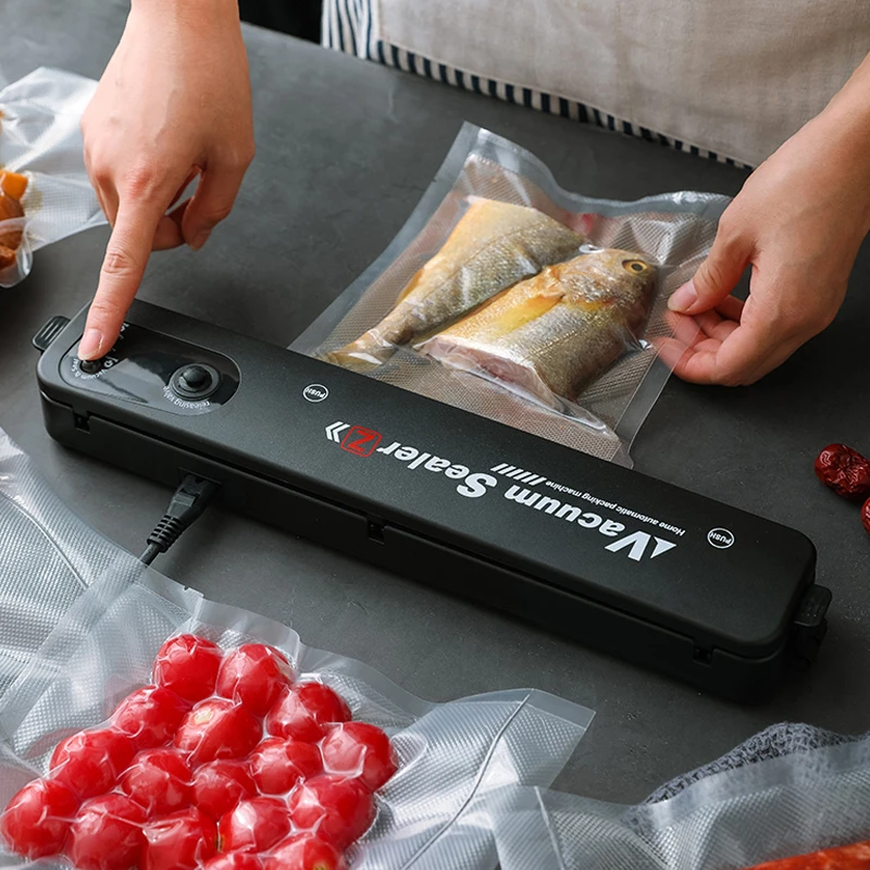

220V/110V Kitchen Vacuum Food Sealer Automatic Commercial Household Food Vacuum Sealer Packaging Machine with Bags for Choosing