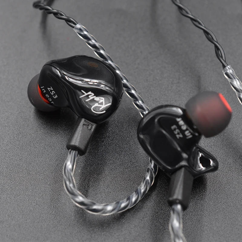Новинка KZ ZS3 1DD Hifi спортивные наушники-вкладыши Динамический драйвер шумоподавление гарнитура с микрофоном замена кабеля AS10 BA10 ES4
