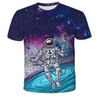 Повседневная летняя футболка 2021, Мужская футболка с 3D принтом астронавта, дышащая уличная одежда, легкая в высыхании Мужская футболка, большие размеры