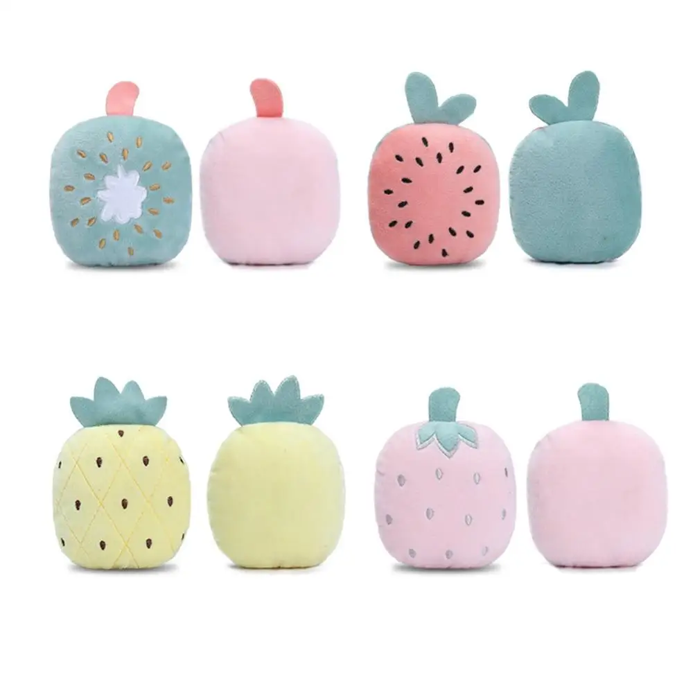 

Pet Toy Plush Fruit Squeak Cute Dog Chew Plush Vocal Bite Resistant Puppy Interactive Training Molar Toy Cat Bite Accessories
