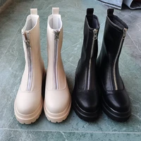 women ankle boots genuine leather 22 25cm fashion handmade cow leathe short boots front zipper 2021 autumn and winter 2 colors