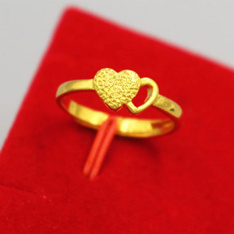 

Dubai 24K gold rings for women heart Geometric Oval Open Finger rings female Vintage Accessories Party friends Gifts jewelry