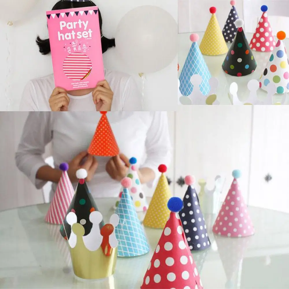 11 шт./компл. шляпы в горошек для празднования дня рождения милые шапочки ручной