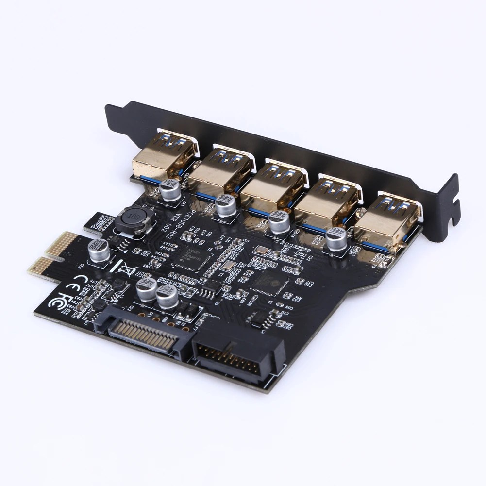 

Супер скорость PCI-E к USB 3,0 19-Pin 5 портов PCI Express адаптер расширения SATA 15Pin разъем с драйверами CD для рабочего стола