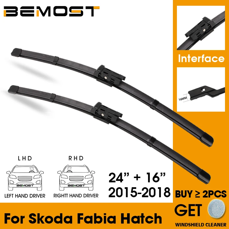 

Car Wiper Blade Front Window Windshield Rubber Silicon Refill Wipers For Skoda Fabia Hatch 2015-2018 24"+16" Car Accessories
