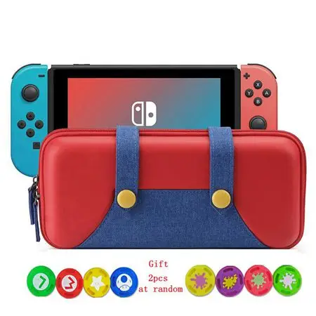Red with gift Marios PU Портативная сумка для ноу переключатель переноска хранение Твердый чехол Защита для Nintendo Переключатель консоли игровые аксессуары - Цвет: Red with gift