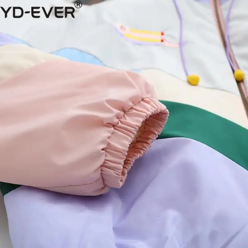 Женская Пастельная куртка-бомбер милая вышитая цветная Сувенирная Куртка Sukajan