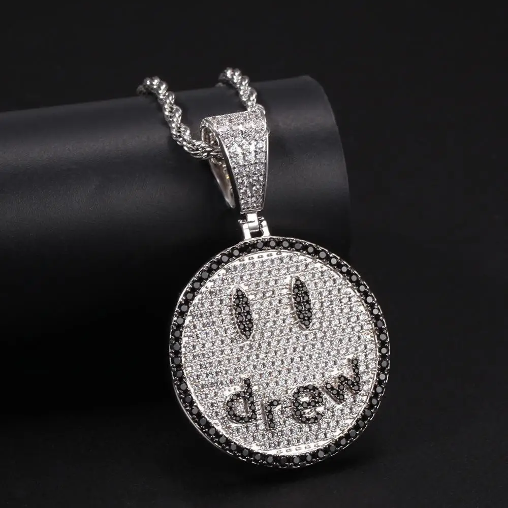 Кулон в стиле хип-хоп с улыбающимся лицом ожерелье для мужчин и женщин влюбленные