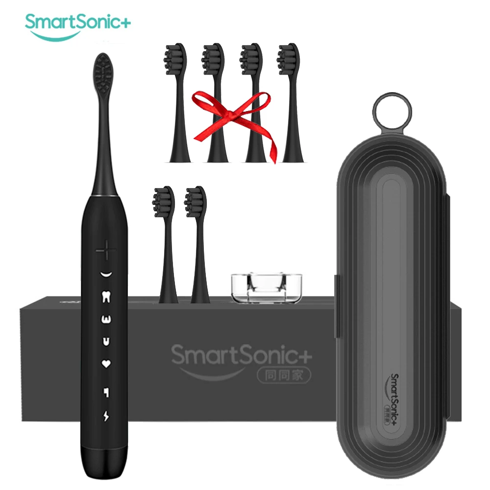 SmartSonic Waterproof Sonic Electric Toothbrush USB Rechargeable Tooth Brush Ultrasonic with 2 Heads | Бытовая техника