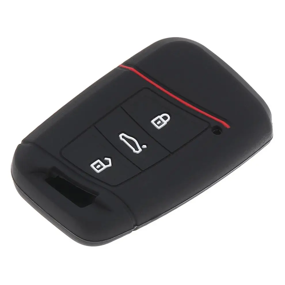 3 Buttons Silicone Straight Plate Car Key Cover Protector Holder for 2016 2017 For-VW For-Passat B8 Skoda Superb A7 New | Автомобили и