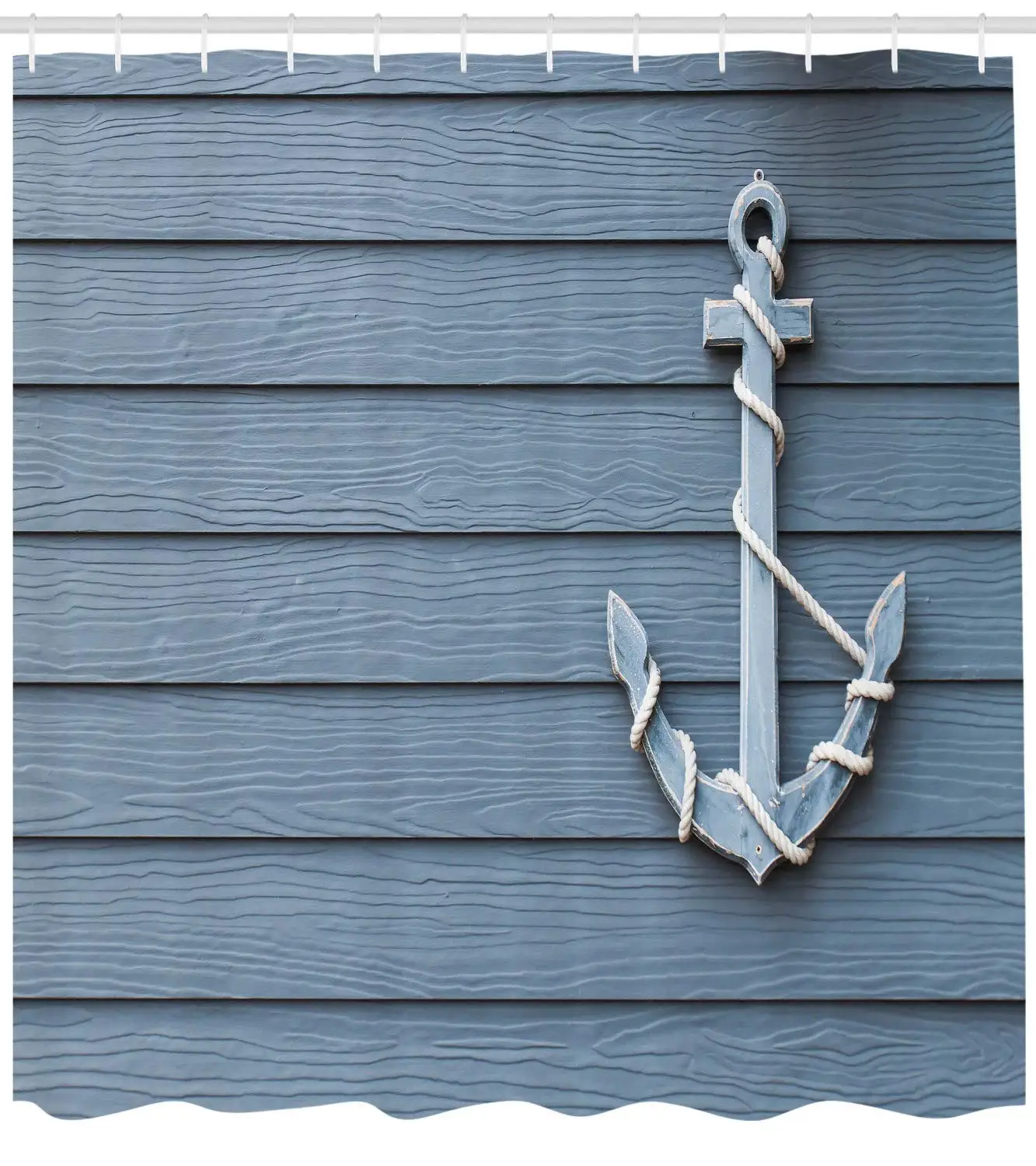 Морская занавеска для душа якорь с морской веревкой на цифровой печати