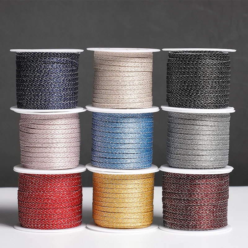 3 мм Отделка блестящая цветная лента в елочку подарочная упаковка Двусторонняя