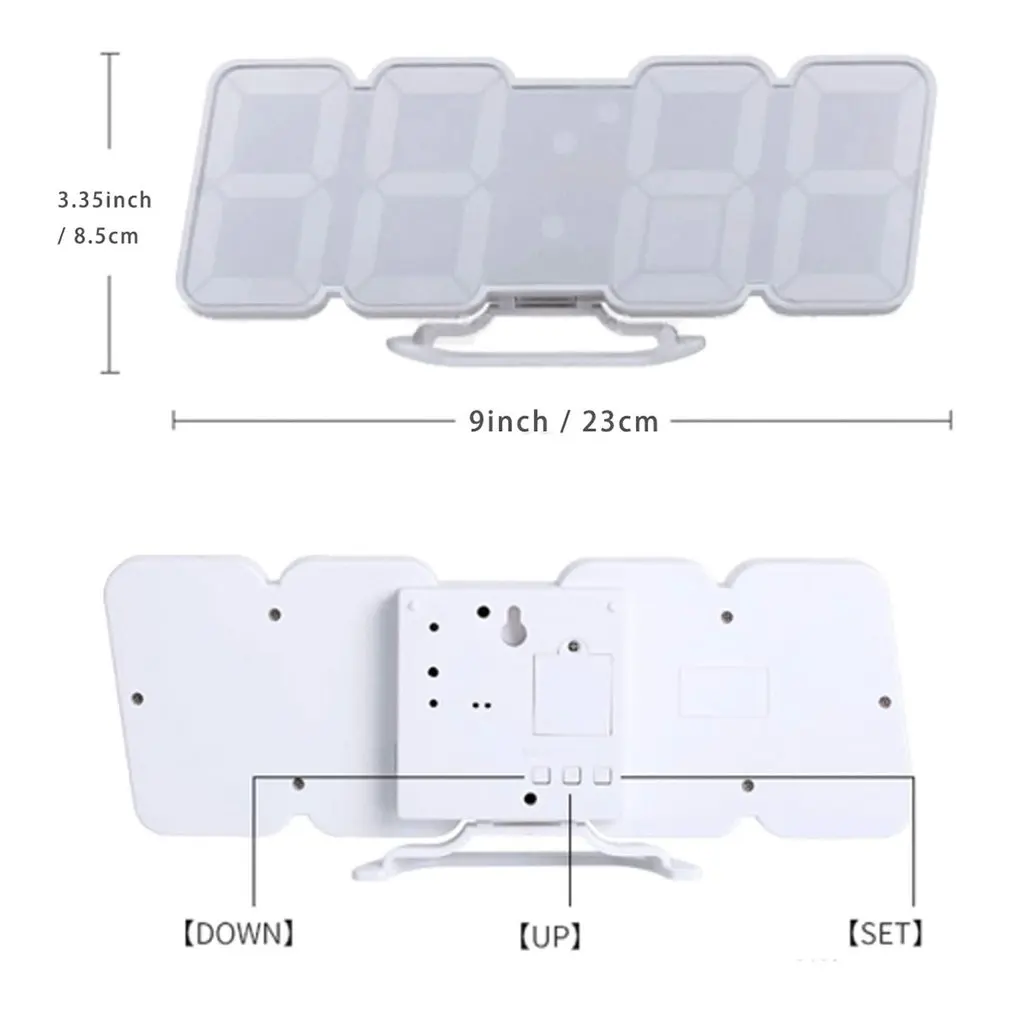 

Full Color Voice Control 3D LED Digital Clock Remote Temperature Alarm Clock Sound Control Three-dimensional Wall Clock