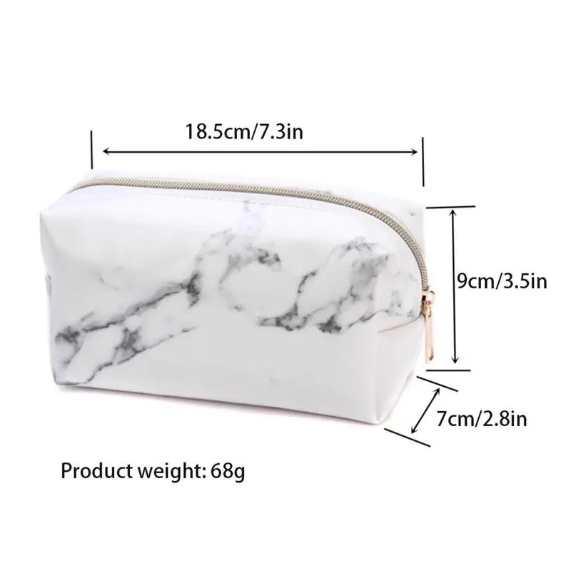 

Large Cute Pencil Case Pouch Pen Box Zipper Bags Marble Makeup Storage Supplies for Student