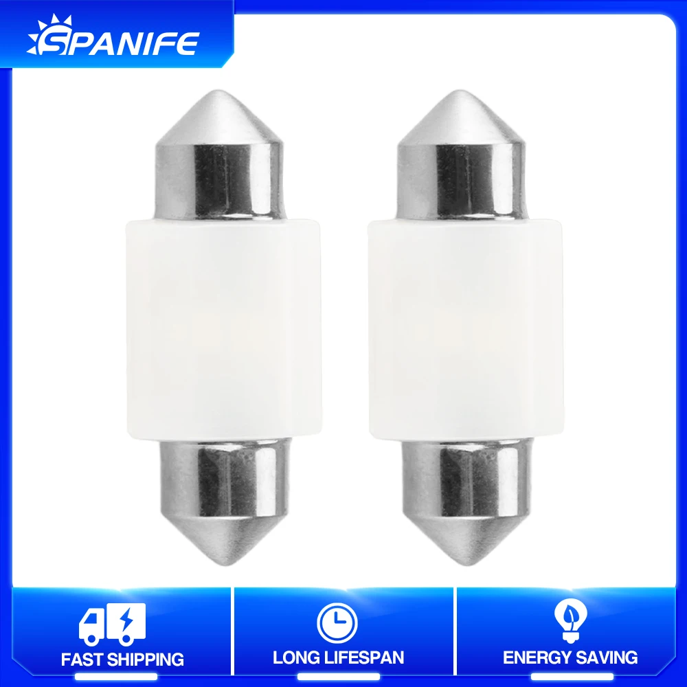 

2x Festoon COB светодиодные лампы Spanife 31 мм C5W C10W Сверхъяркие купольные лампы для автомобиля Canbus без ошибок лампы для чтения салона автомобиля 6500K