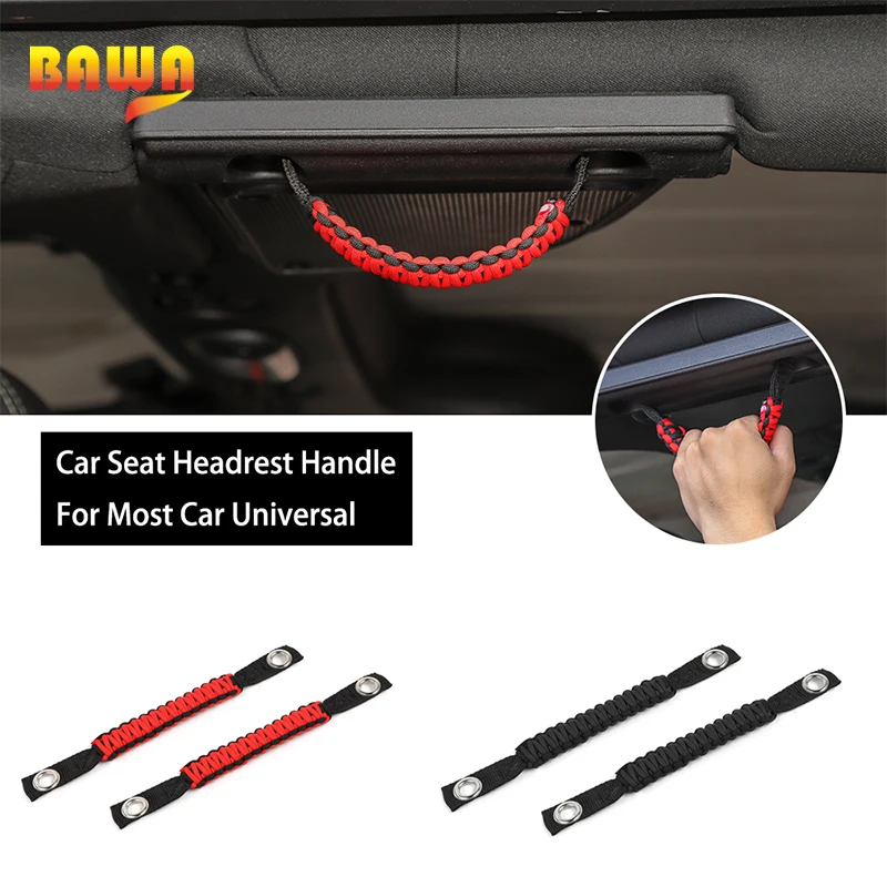 

BAWA Armrest for Jeep Wrangler JK 2 4 pcs Car Cord Roof Grab Handles with Hole for Jeep Wrangler JK 2007-2017 Accessories