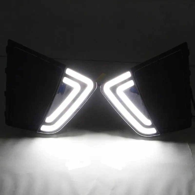 

Daytime Running Lights LED DRL With Black Fog Light Cover For Hyundai IX25 2014