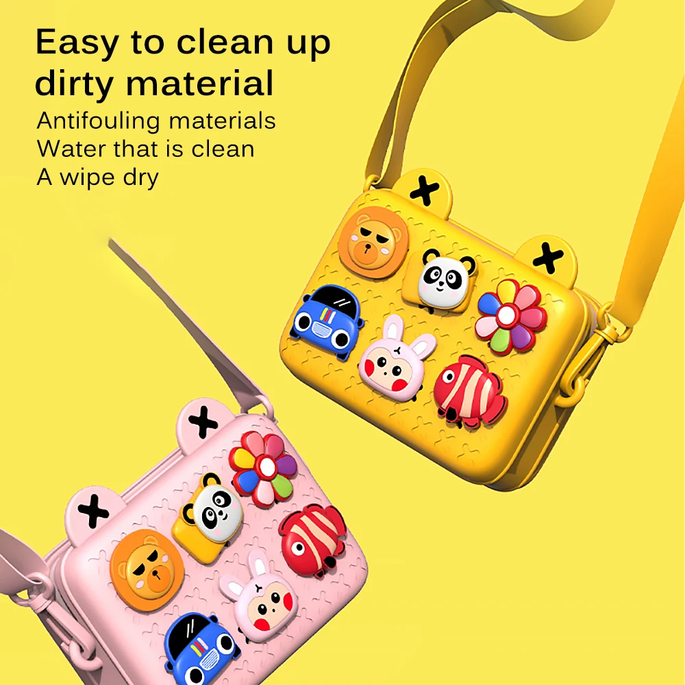 

Kids Girls Boys Small Crossbody Bags Children DIY Cartoon Animal Shoulder Bags Baby Messengers Purses Waterproof School Bags