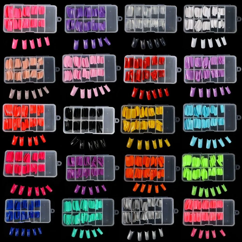 100 шт. ложный акриловый гель французский дизайн ногтей половинные советы салон 10