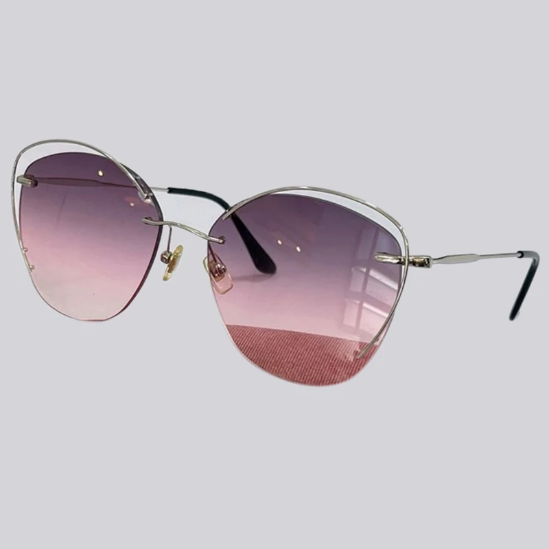 

Rimless Sweet Women Sunglasses Vintage Fashion Oversize Famous Luxury Brand Design Sexy Sun Glasses For Female
