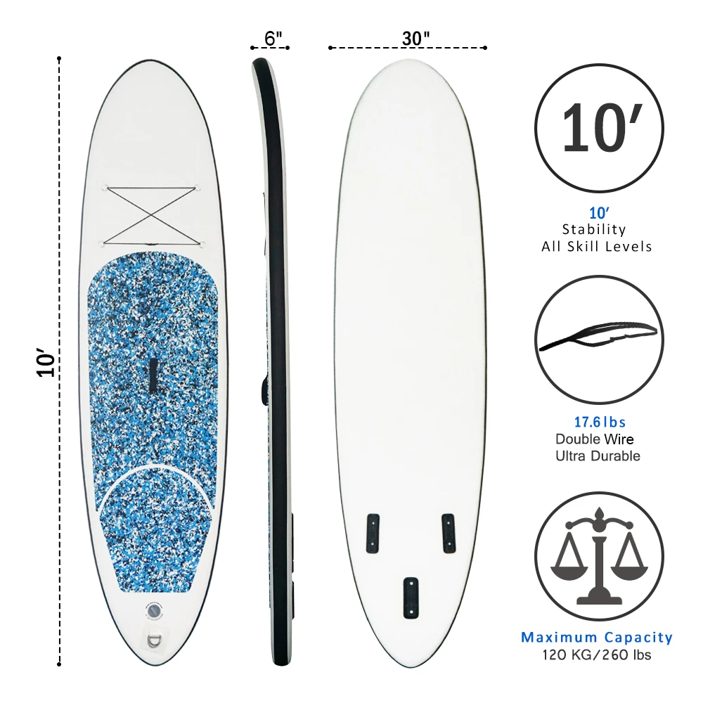 Надувная Ультралегкая SUP 10 '× 30 &quot× 6&quot для всех уровней мастерства в комплекте