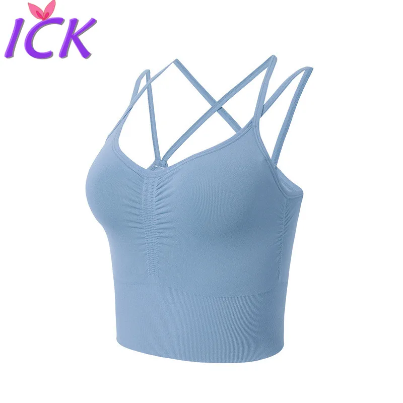 Спортивный жилет облегающий бюстгальтер с лямкой через шею дышащая спортивная