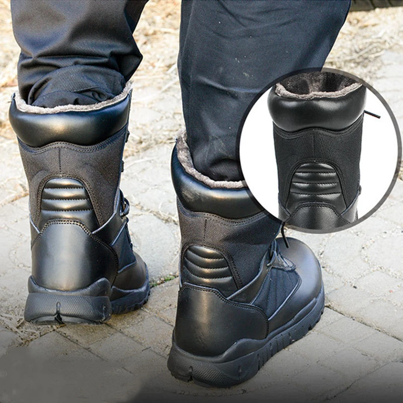 Зимние шерстяные теплые боевые тренировочные тактические армейские ботинки для