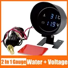 Цифровой измеритель температуры воды HD 2 в 1 + Вольтметр-10-110 градусов Цельсия 10 мм 18NPT датчик температуры воды 12 в 24 В для автомобиля грузовика