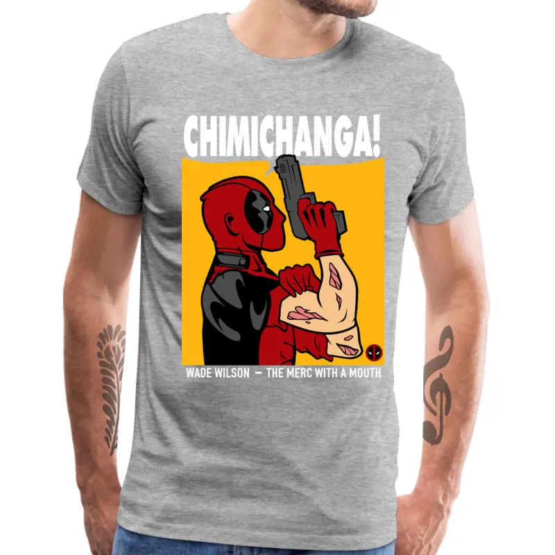Chimichanga футболки для мужчин Merc Taco Футболка с принтом дедпула забавные герои Marvel