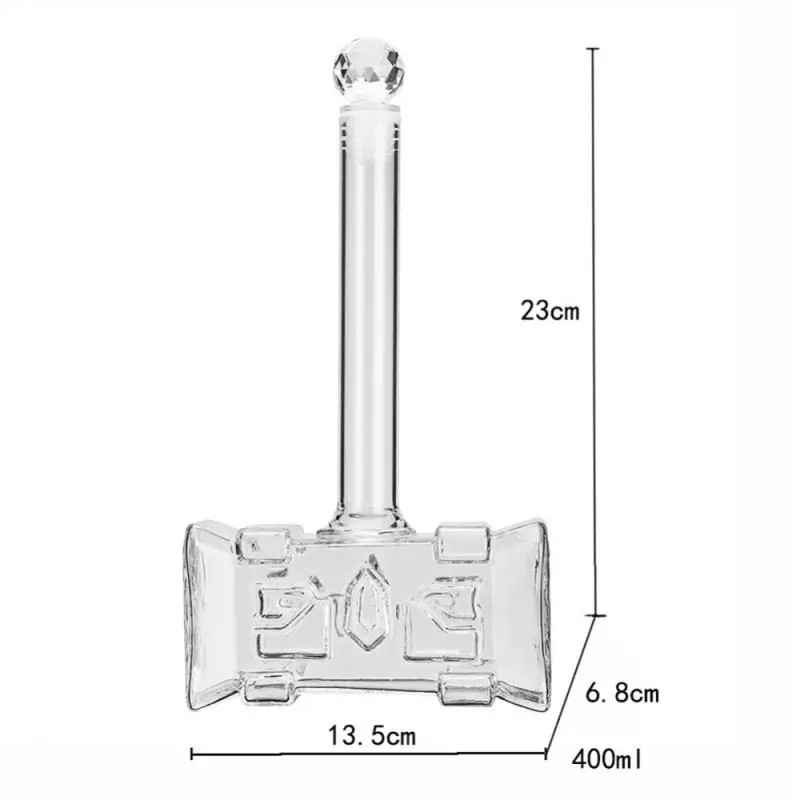 

1PC 400ml Whiskey Decanter Wine Hammer Shaped Red Wine Pourer Aerator Champagne Brandy Vodka Glasses Glass Set Home Bar Tool