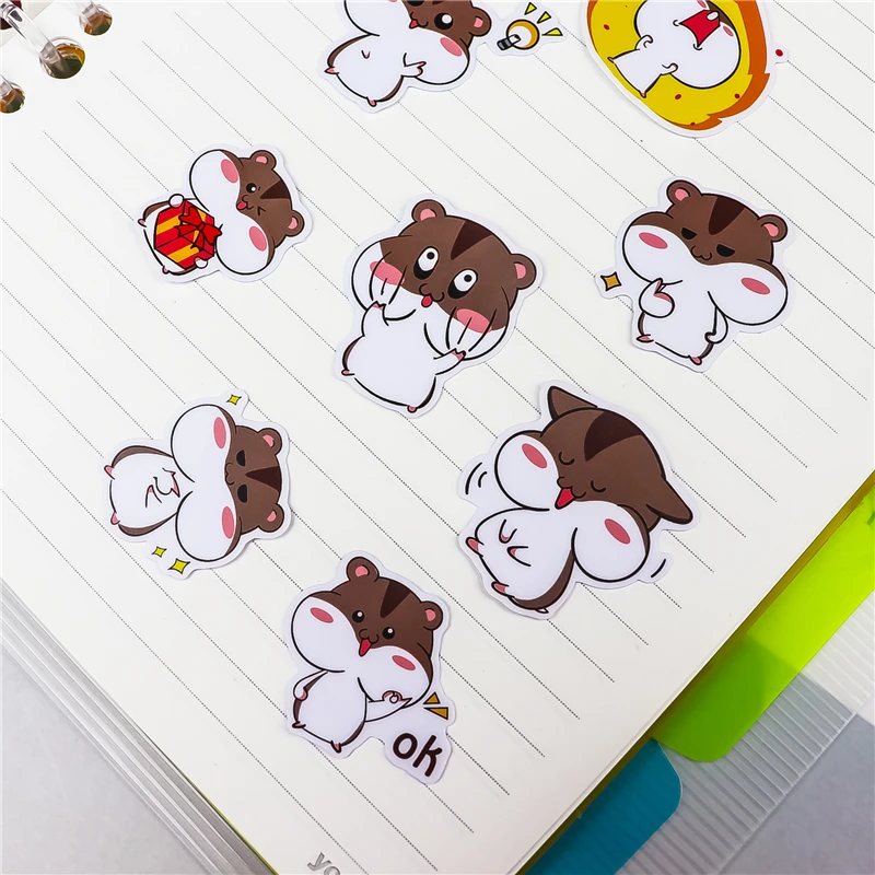 stickers 40pcs Creative cute self-made Hamster scrapbooking /decorative sticker /DIY craft photo albums waterproof | Канцтовары для