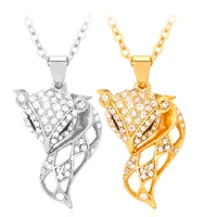 collare crystal fox pendant love gift goldsilver color crystal zirconia animal necklace women p869