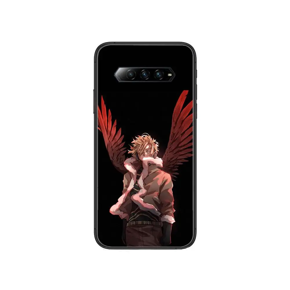 

BNHA Hawks case Anime Phone Case For xiaomi Black Shark 2 3 3s 4 Pro Helo Black Cover Silicone Back Prett
