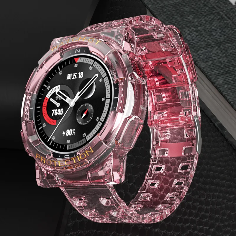 silicone strapcase for huawei honor gt 2 2e gt2e 46mm magic 2 46mm watch accessories replacement clear soft watch band strap free global shipping