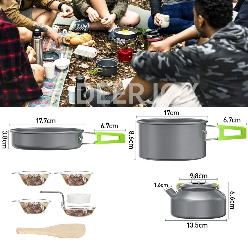 Набор посуды для кемпинга портативный набор готовки на открытом воздухе легкие