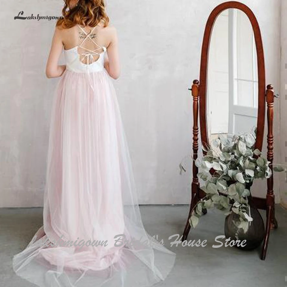 Vestido Novia 2019 простое Бохо пляжное свадебное платье на тонких бретелях