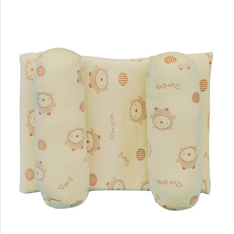 Almohada suave para beb&eacute;, coj&iacute;n de cabeza plana antivuelco, apoyo para dormir, de algod&oacute;n, bonita-3