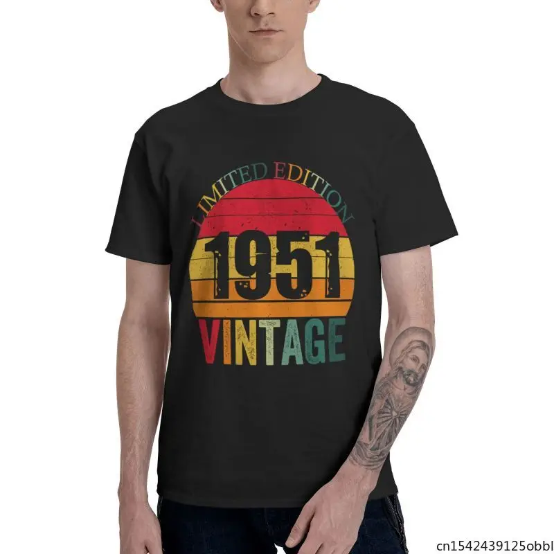 

Vintage Awesome Since 1951 Men Streetwear T Shirt Short Sleeve 70th 70 Years Old Birthday Gift Unisex Summer Trend