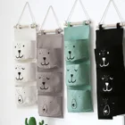 Настенная подвесная сумка для хранения, вешалка с 3 карманами, детская складная настенная сумка для спальни, шкафа, косметики, органайзер для игрушек