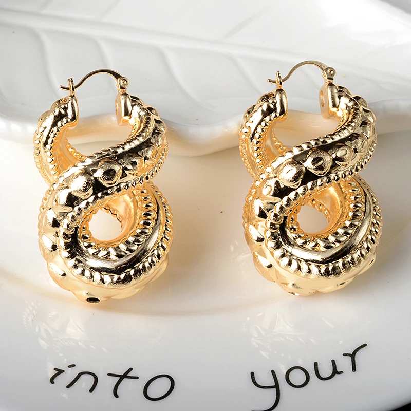 Женские медные серьги-кольца 8 шт. в форме знака бесконечности