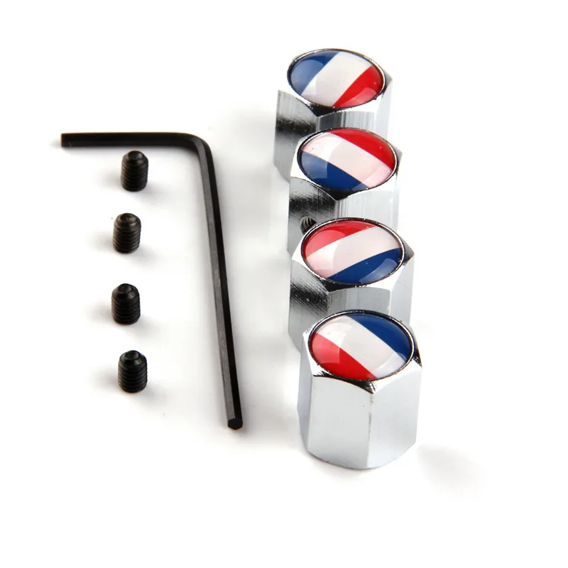 Автомобильные воздушные колпачки POSSBAY Антивор нержавеющая сталь серебро флаг