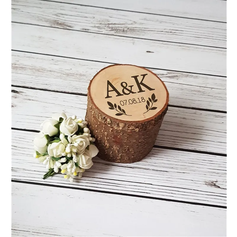 Деревянная шкатулка для обручального кольца в деревенском стиле