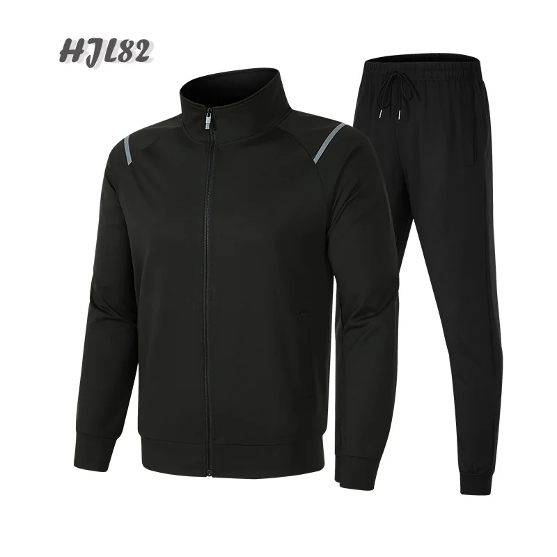 

2021 new spring and autumn menswear men's zipper suit black and white Sweatshirt casual sweatpants couple sportswear