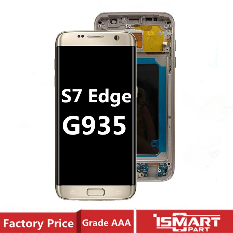 Оригинальный AMOLED LCD для Samsung Galaxy S7 край SM G935F дисплей с сенсорным экраном в сборе OLED
